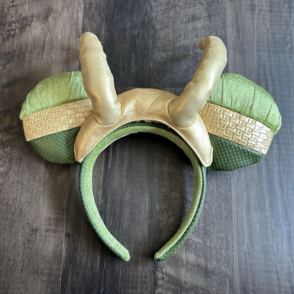 Disney Parks Loki Headband Mickey Mouse Ears Marvel Brand Mischievous Embroidery